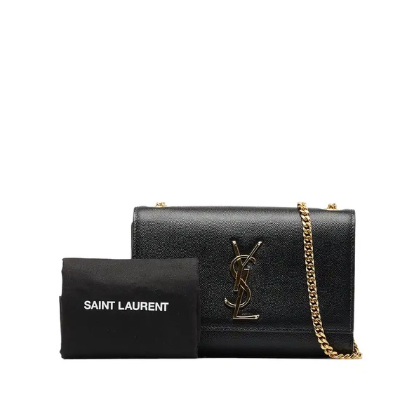 YSL Saint Laurent KATE SMALL CHAIN BAG IN GRAIN DE POUDRE LEATHER! MSRP $2100 - Picture 4 of 16